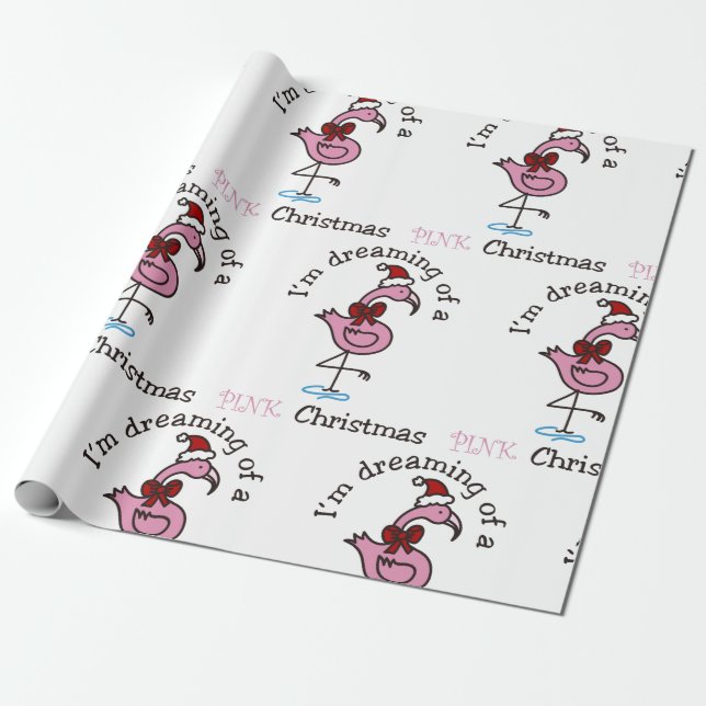 Pink Christmas Wrapping Paper (Unrolled)