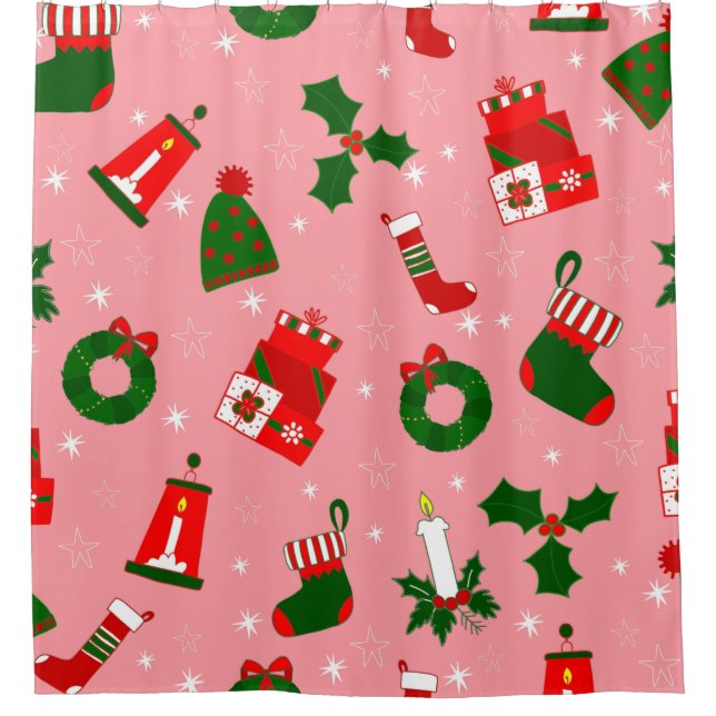 pink christmas wreath holly (Front)