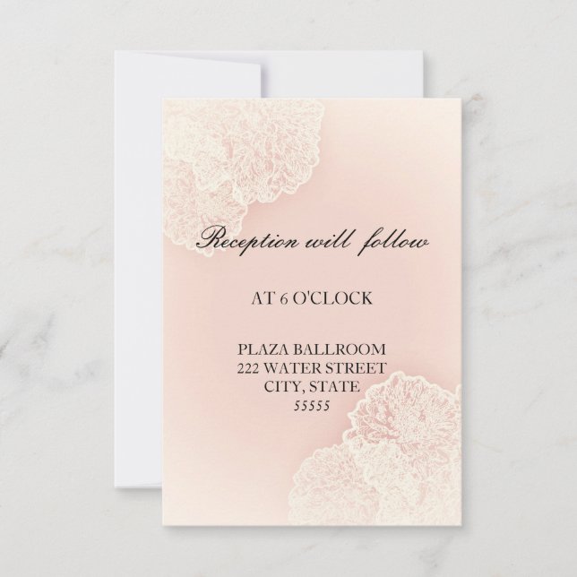 Pink Chrysanthemum Floral Reception Card (Front)