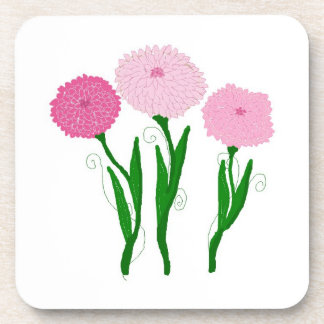 Pink Chrysanthemum Flowers Coaster