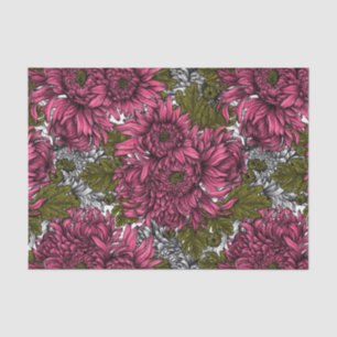 Pink chrysanthemum flowers tissue paper