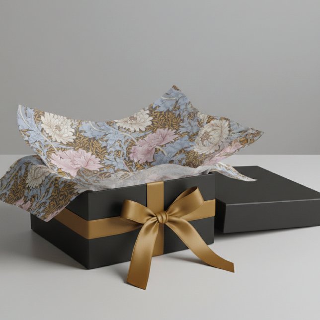 Pink Chrysanthemum Flowers William Morris Tissue Paper (Creator Uploaded)