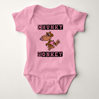 Pink Chunky Monkey Cute Baby One-Piece Bodysuit