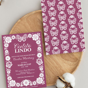 Pink Cielito Lindo Mexican Girl Baby Shower Invitation