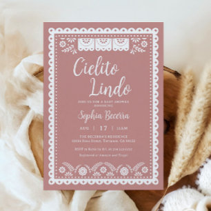 Pink Cielito Lindo Talavera Baby Shower Invitation