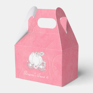 Pink Cinderella Carriage Party Favour Boxes