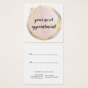 pink circle design appointment card