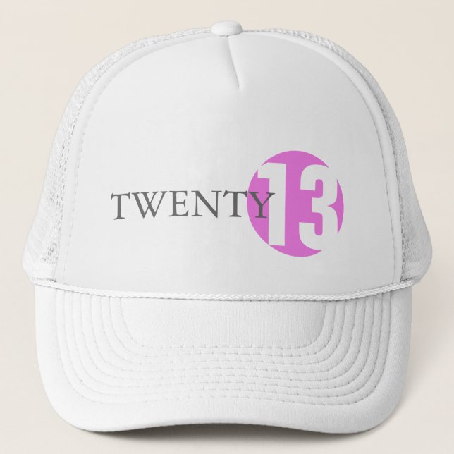Pink circle modern classic age year girls hat (Front)