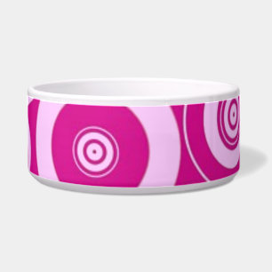 Pink Circles Dog Bowl
