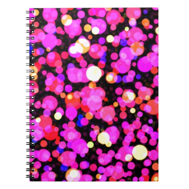Pink Circles Dot Pattern Notebook (Front)