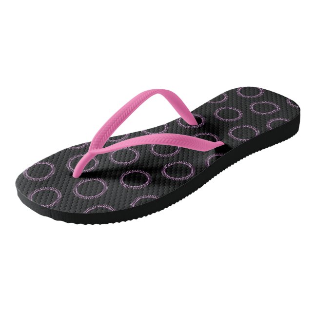Pink Circles Flip Flops (Angled)