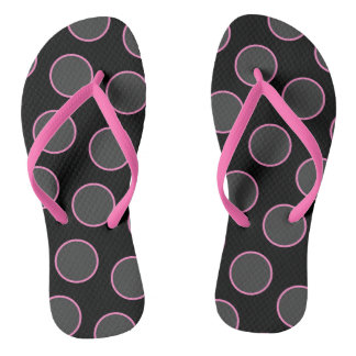 Pink Circles Flip Flops