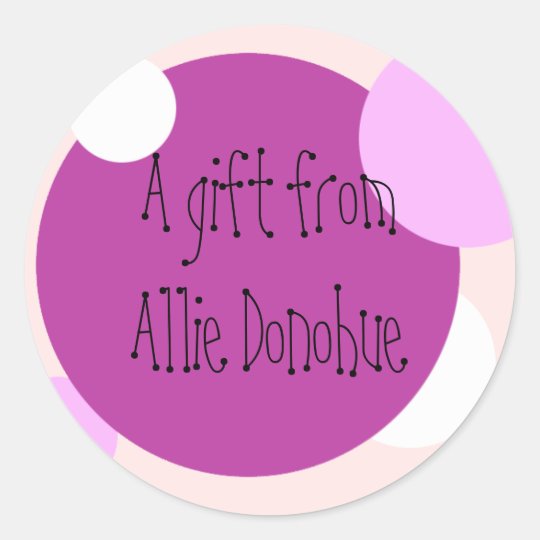 Pink Circles Gift Sticker (Customizable)