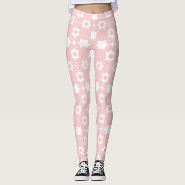 Pink Circles Pattern Leggings (Front)