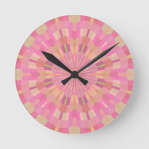 Pink Circles Round Clock