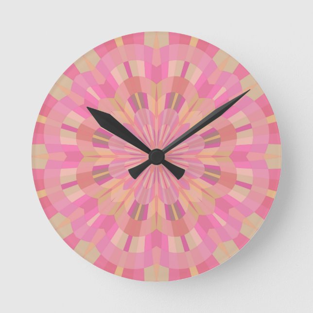 Pink Circles Round Clock (Front)