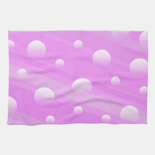 Pink circular abstract design kitchen towel