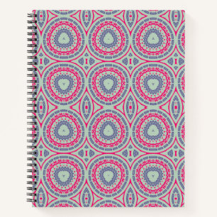 Pink Circular Pattern Spiral Notebook