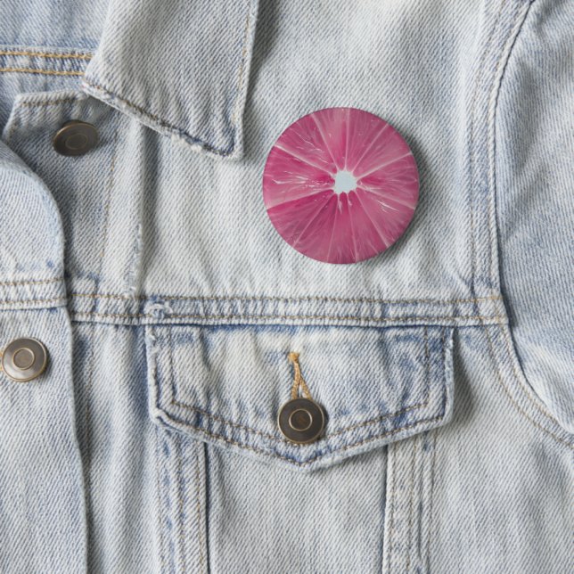Pink citrus fruit 2 inch round button (In Situ)