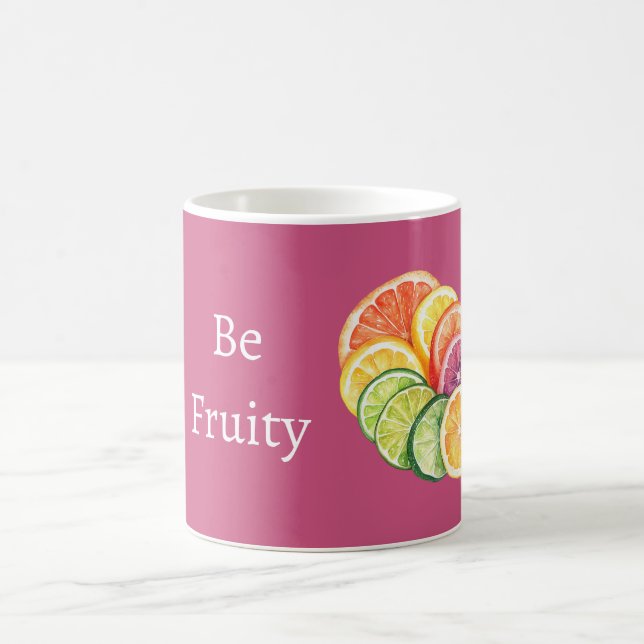 Pink Citrus Fruit Be Fruity Coffee Mug (Center)