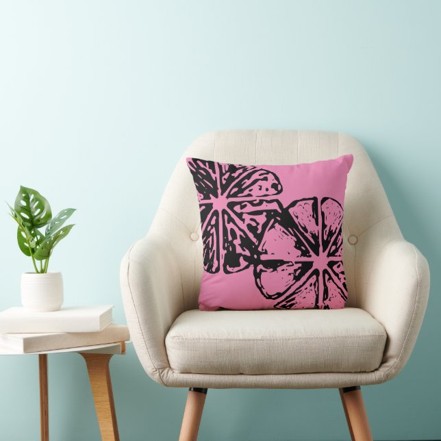 Pink Citrus Throw Pillow (Chair)