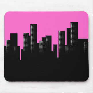 pink cityscape mouse pad