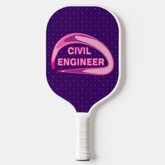 Pink Civil Engineer Ceramic Ornament Pickleball Paddle