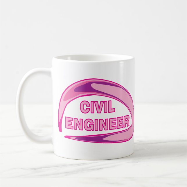 Pink Civil Engineer Coffee Mug (Left)