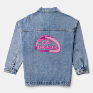 Pink Civil Engineer Golf Balls Denim Jacket
