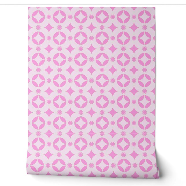 pink  classic Art-Deco pattern Wallpaper (Unrolling)