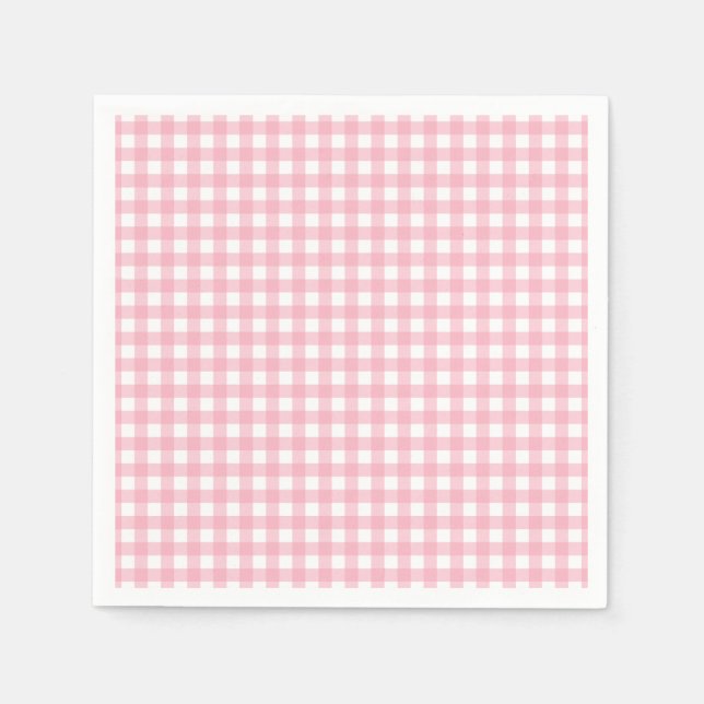 Pink Classic Buffalo Plaid Napkins (Front)