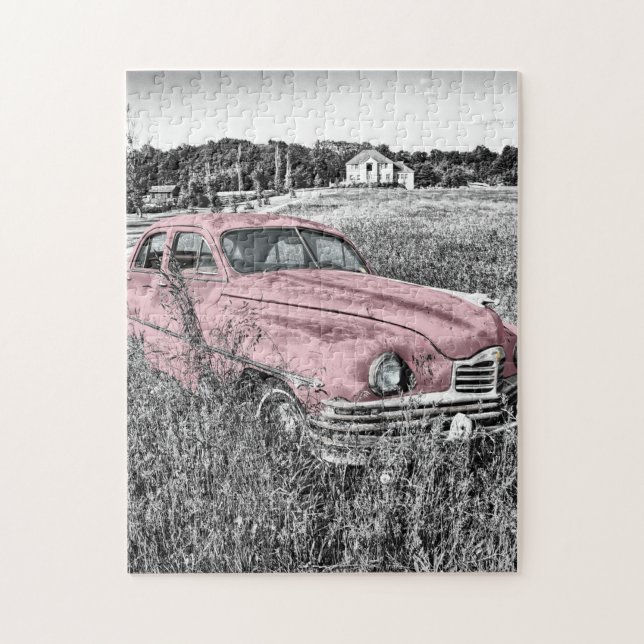 Pink Classic Car Jigsaw Puzzle (Vertical)