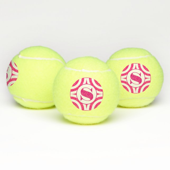 Pink Classy Monogram Tennis Balls (Multi)