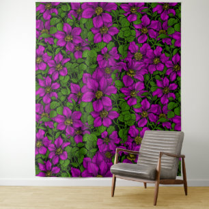 Pink Clematis vine Tapestry