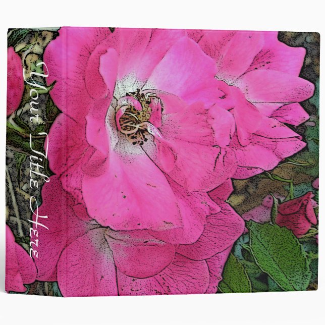 Pink Climbing Rose Binder (Front/Spine)