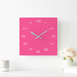 Pink Clocks with Custom Colours Numbers Size Fonts<br><div class="desc">Custom Colours - Pink Wall Clocks - Choose / add your favourite background and number colours / fonts / size - with Customization tool ! - or Add your text / logo / more ! Good Luck - Be Happy :) MIGNED Design</div>