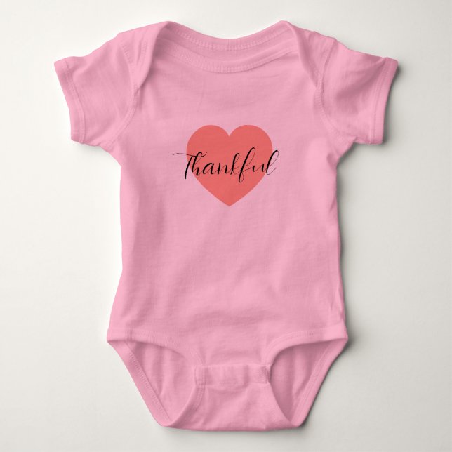 pink clothes baby bodysuit (Front)