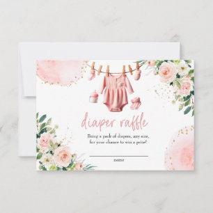 Pink clothes Diaper raffle card