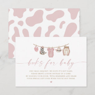 Pink Clothesline Little Cowgirl Books for Baby Invitation