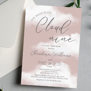 Pink Cloud 9 Bridal Shower Invitation