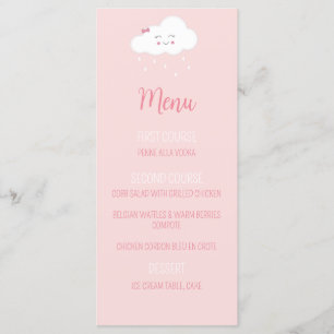 Pink Cloud Baby girl Douche Menu
