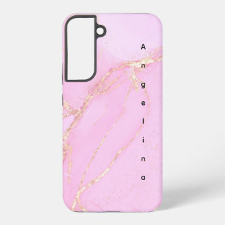 Pink Cloud Gold Glitter Personalize Samsung Galaxy Case