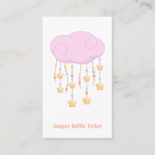 Pink Cloud Mobile Baby Shower Diaper Raffle Ticket Enclosure Card