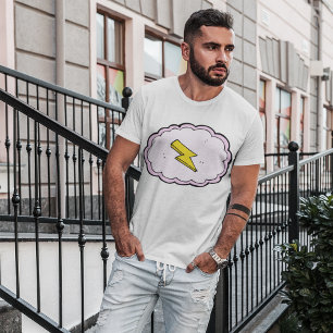 Pink Cloud Yellow Lightning Bolt T-Shirt