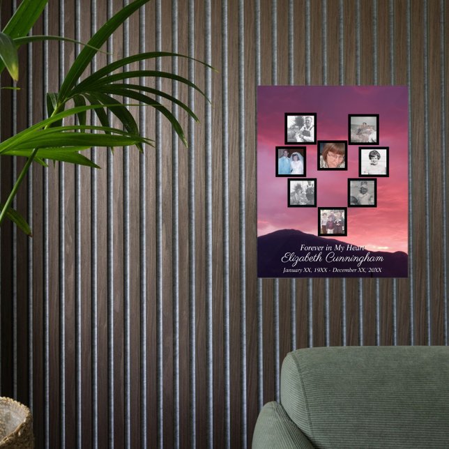 Pink Clouds at Sunset Photo Collage Heart   Acrylic Sign (Creator Uploaded)