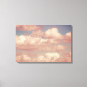 Pink Clouds & Blue Sky Nature Triptych Canvas Print
