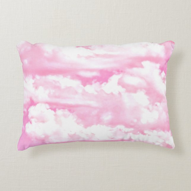 Pink Clouds Decor ready to customize Accent Pillow (Front)