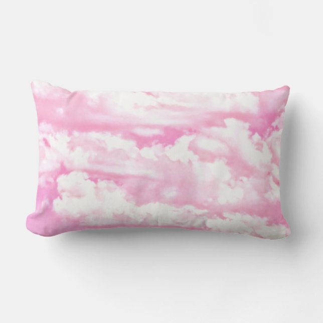 Pink Clouds Decor ready to customize Lumbar Pillow (Front)