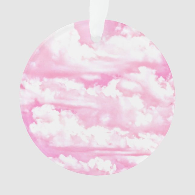 Pink Clouds Fashion Background Ornament (Front)
