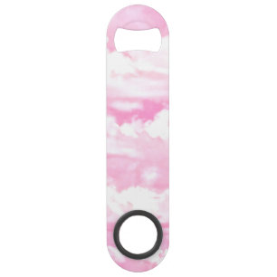 Pink Clouds Fashion Background Speed Bottle Opener